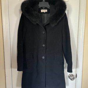 Michael Michael Kors Wool Cost with Fur Lined Hood